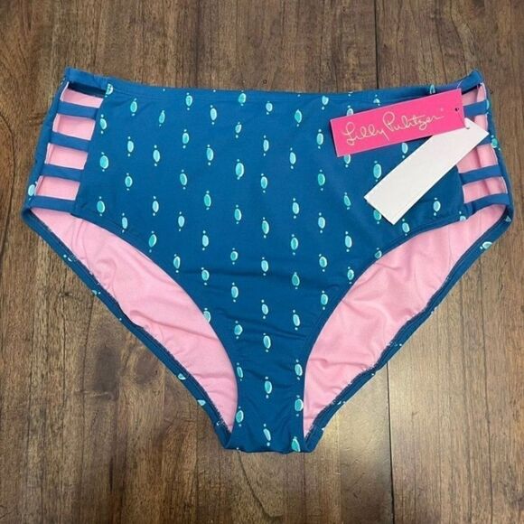 Lilly Pulitzer Blue bikini bottom Coconut Row Dot size 6 NWT - Picture 3 of 6